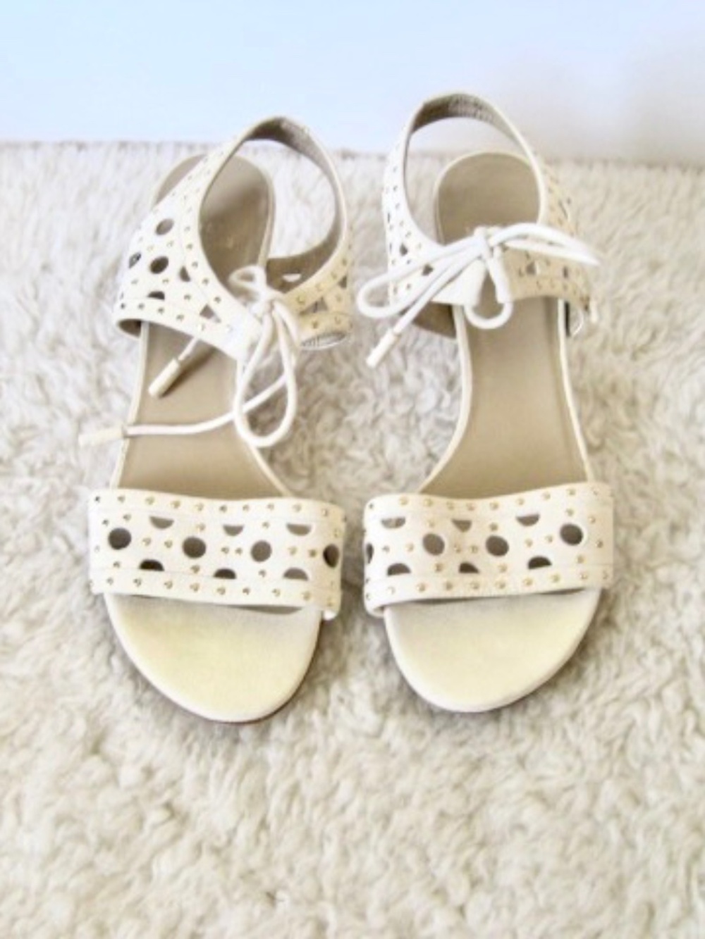 Stuart Weitzman Circular Studded Leather Sandal